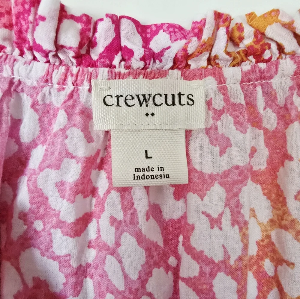 Crewcuts Girls' leopard cotton poplin tiered dress Size L - Picture 5 of 6